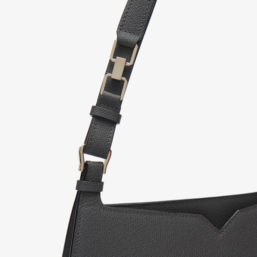 Valextra Borsa a spalla da Donna in Pelle Grigia | Valextra Hobo Spedizione Gratuita