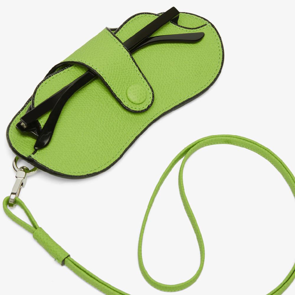 Valextra Custodia occhiali da Donna in Pelle Verde di Lusso | Valextra Affare Del Giorno