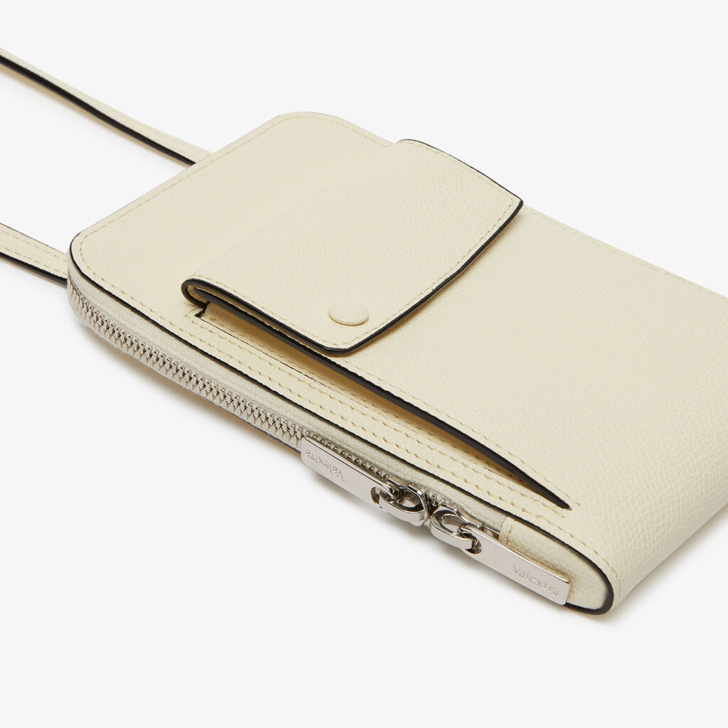 Valextra Porta telefono da Donna in Pelle Bianca | Valextra Pocket Enormi risparmi