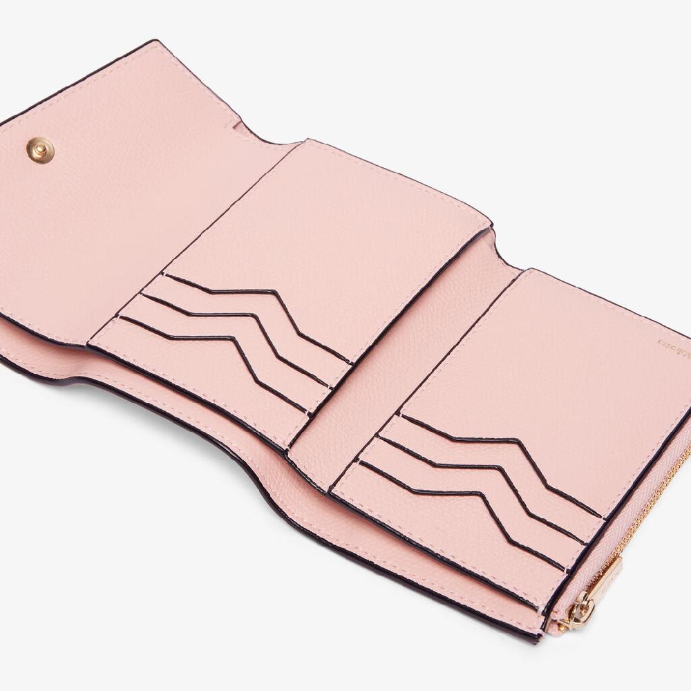 Valextra Portafoglio piccolo da Donna in Pelle Rosa | Valextra Pocket Economico