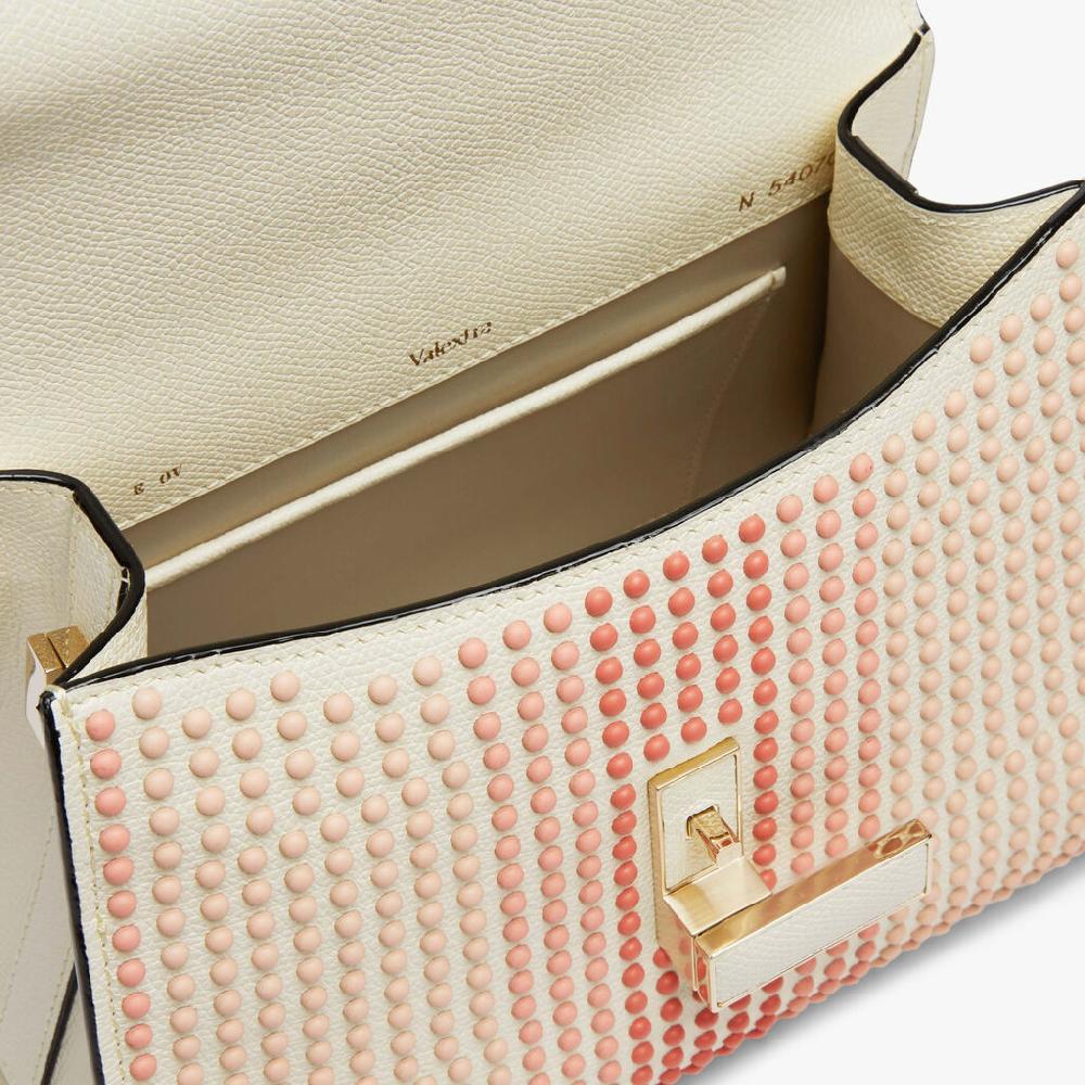 Valextra Borsa Donna con borchie Rosa in Pelle Bianca | Valextra Iside Outlet