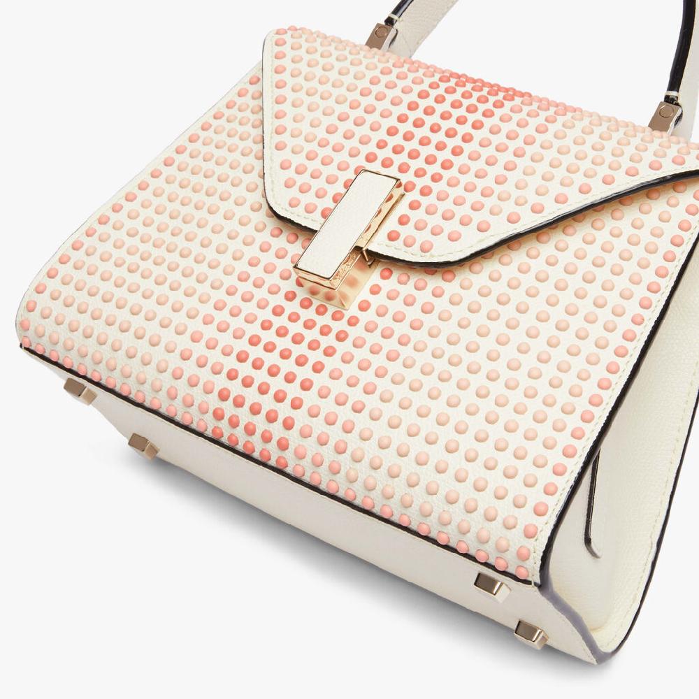 Valextra Borsa Donna con borchie Rosa in Pelle Bianca | Valextra Iside Outlet
