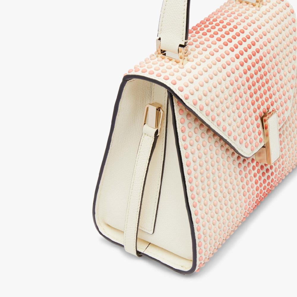 Valextra Borsa Donna con borchie Rosa in Pelle Bianca | Valextra Iside Outlet