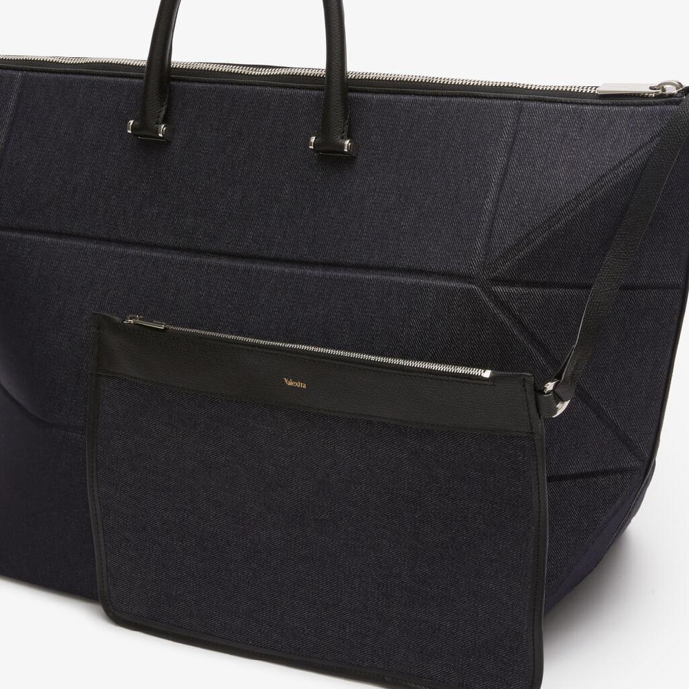 Valextra Borsa da viaggio pieghevole Blu e Nera | Valextra Poliedrica Saldi