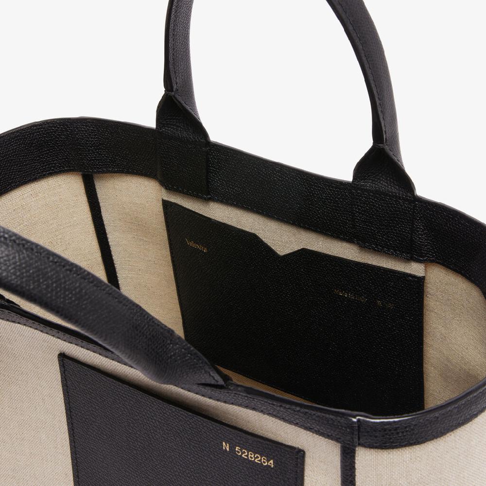 Valextra Shopping bag in canvas Mini in Tela Marrone | Valextra ACQUISTA ORA