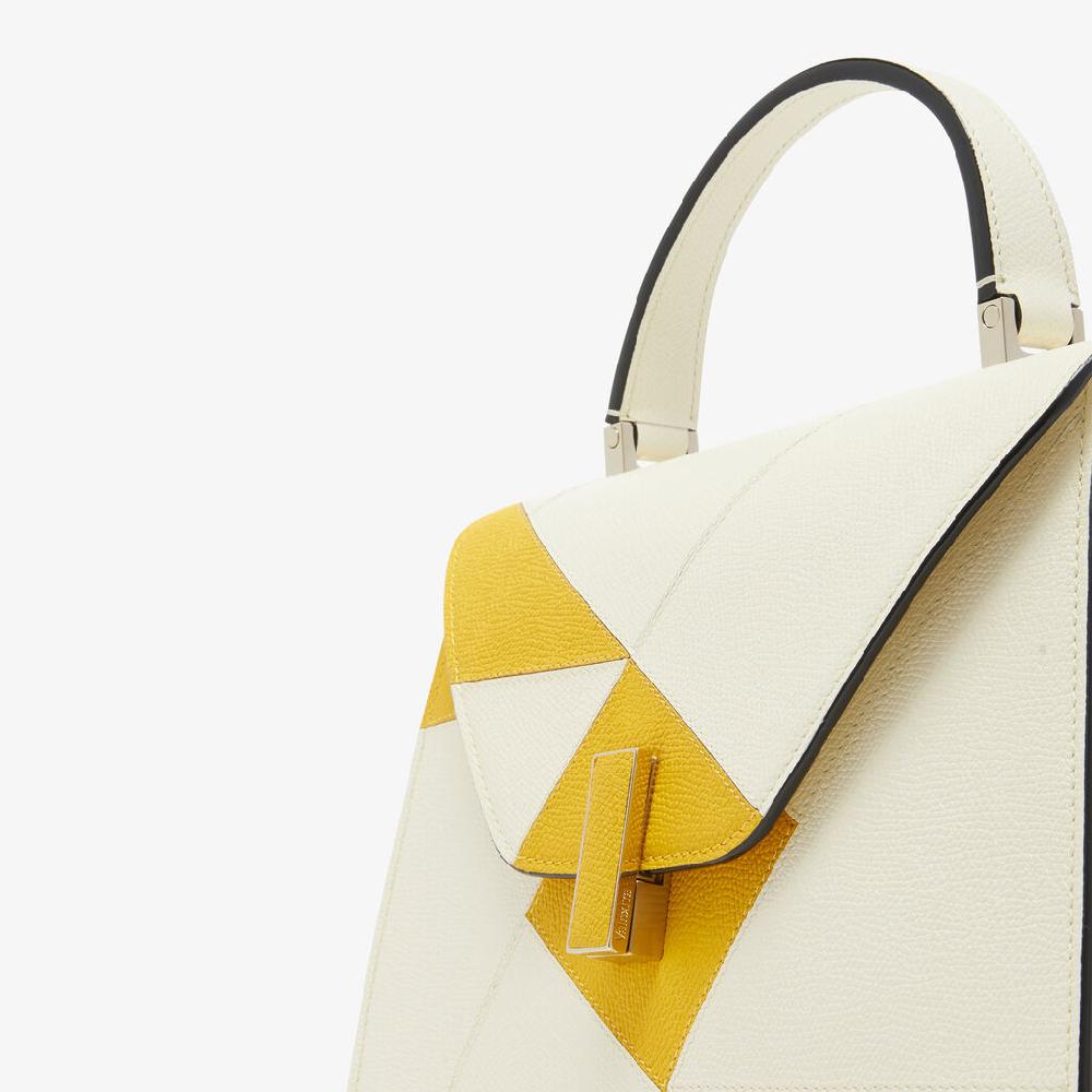 Valextra Borsa a mano da Donna Bianca e Gialla | Valextra Iside Vendita Calda