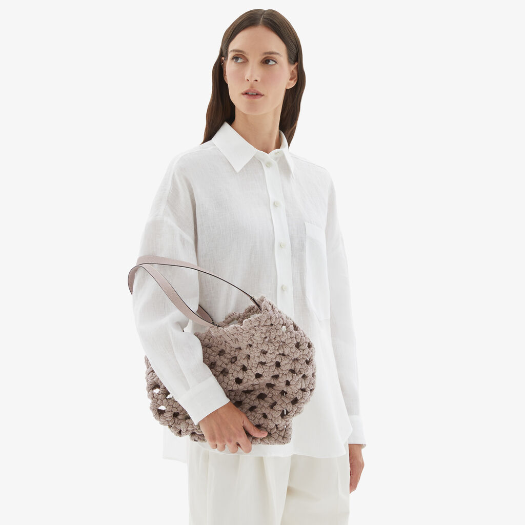 Valextra Borsa due manici da Donna in Tessuto Rosa intrecciato | Valextra Fino al 50% di sconto