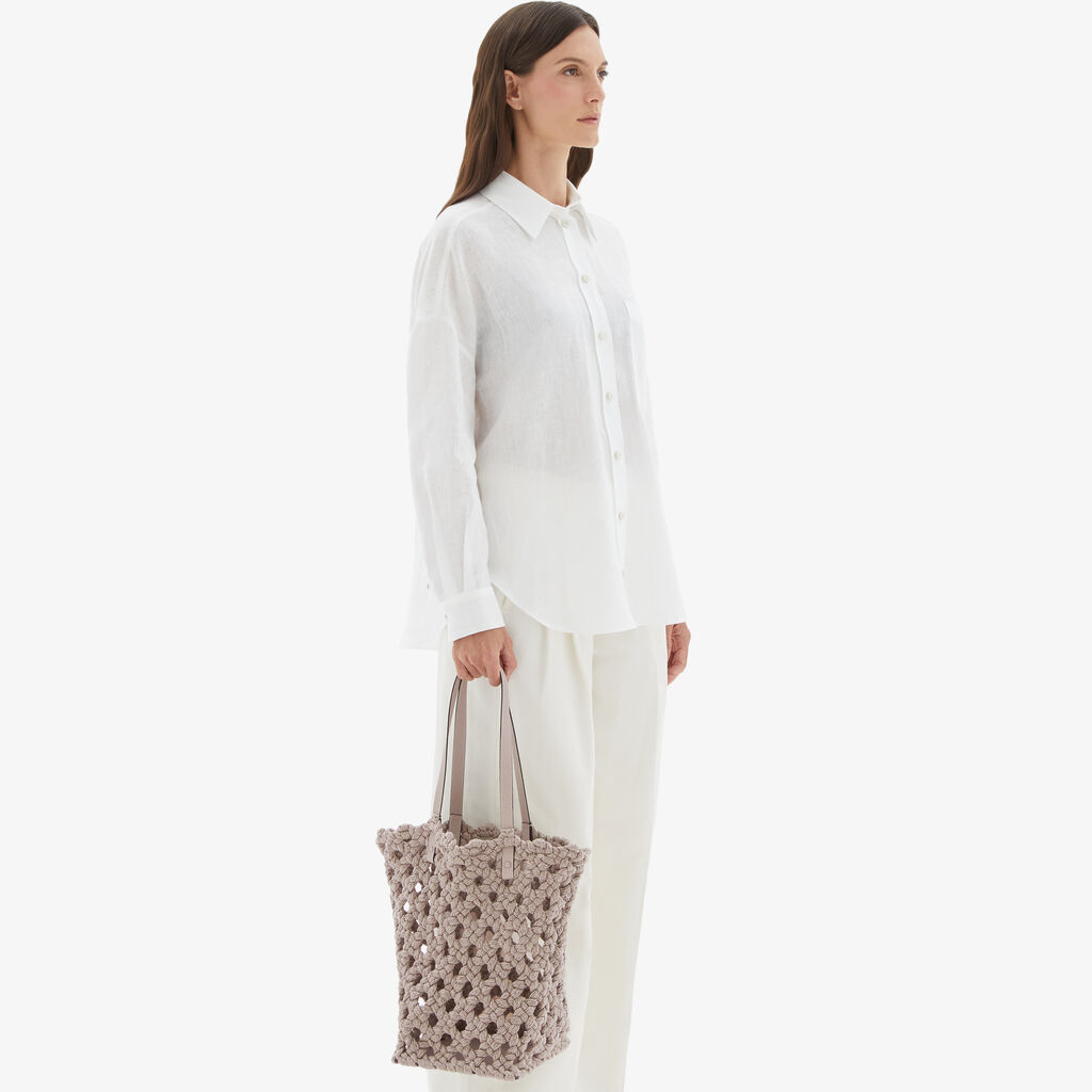 Valextra Borsa due manici da Donna in Tessuto Rosa intrecciato | Valextra Fino al 50% di sconto