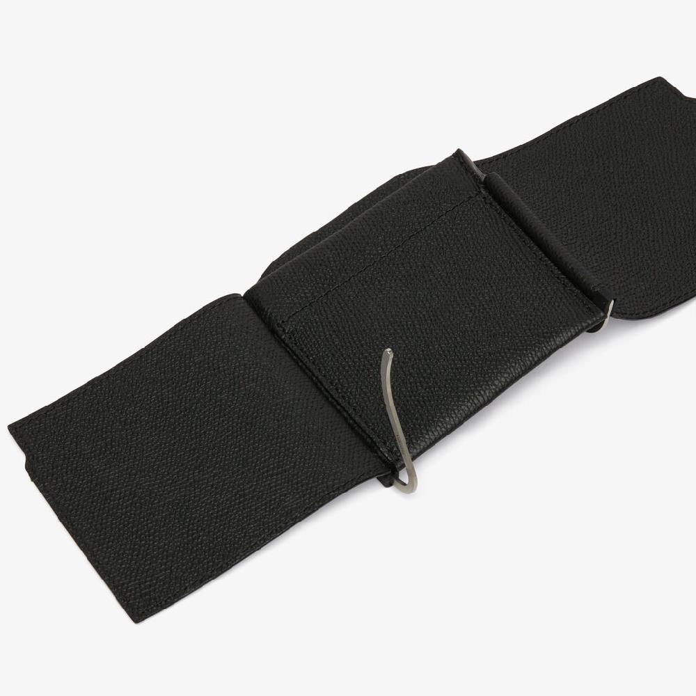 Valextra Portafoglio con fermasoldi trifold in Pelle Nera | Valextra In Saldo