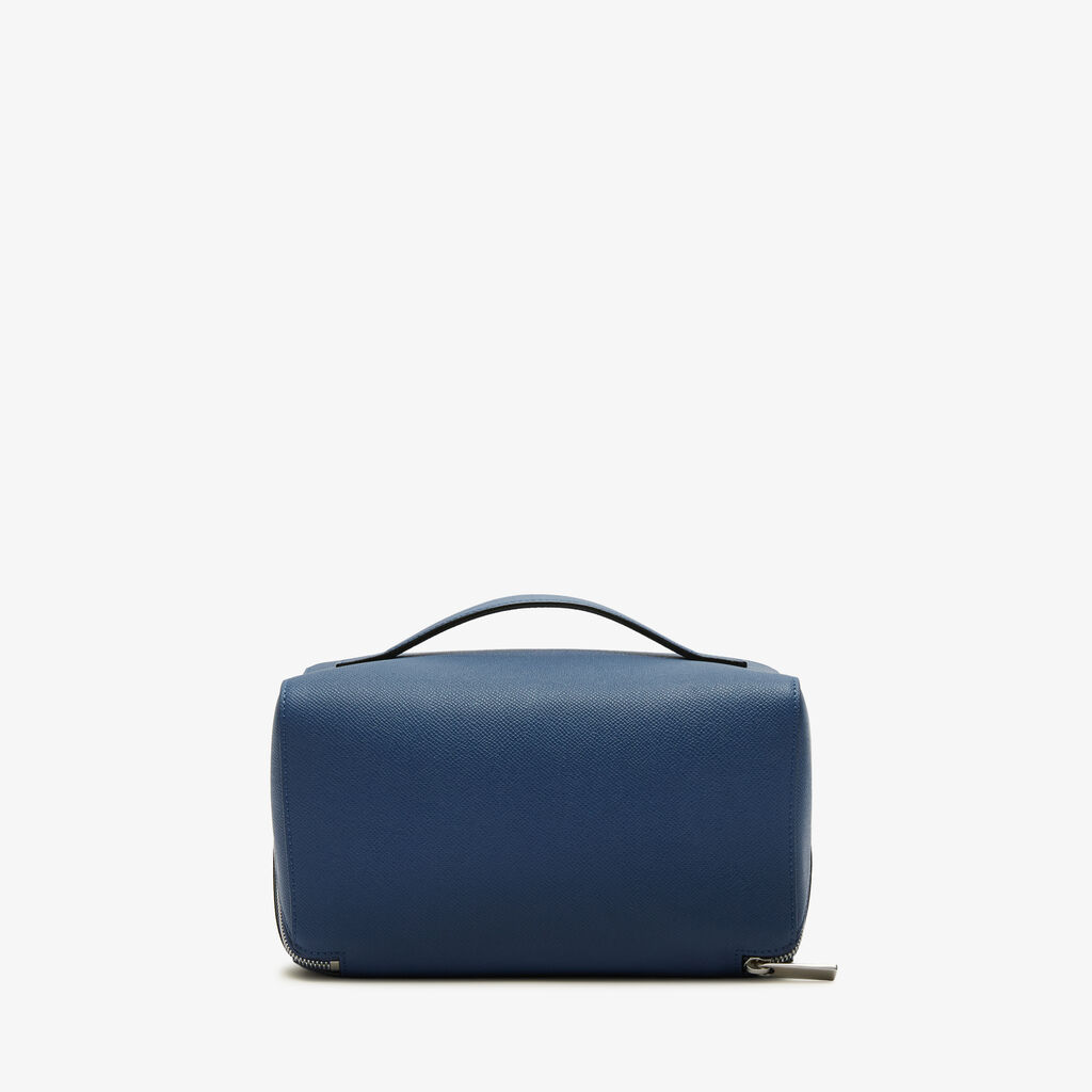 Valextra Beauty case da viaggio di Lusso in Pelle Blu | Valextra V-Line 2025