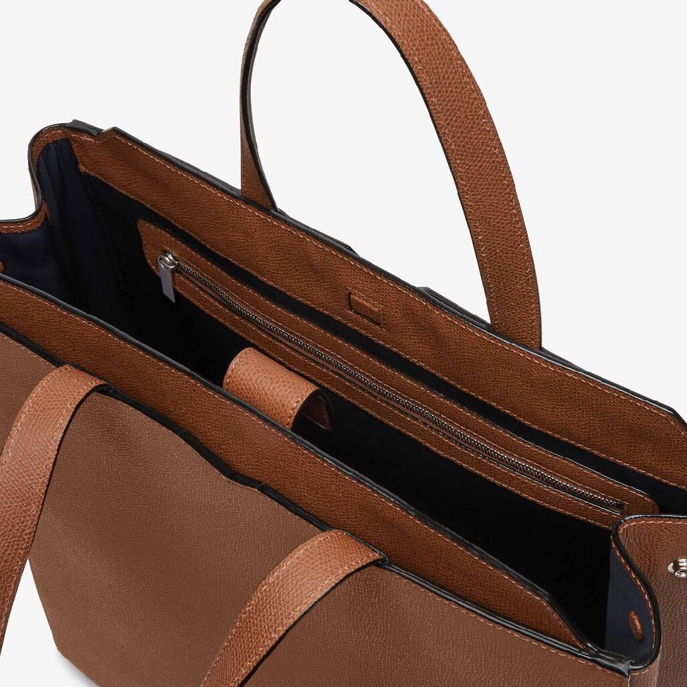 Valextra Borsa Shopping Uomo di Lusso in Pelle Marrone | Valextra V-Line In Linea