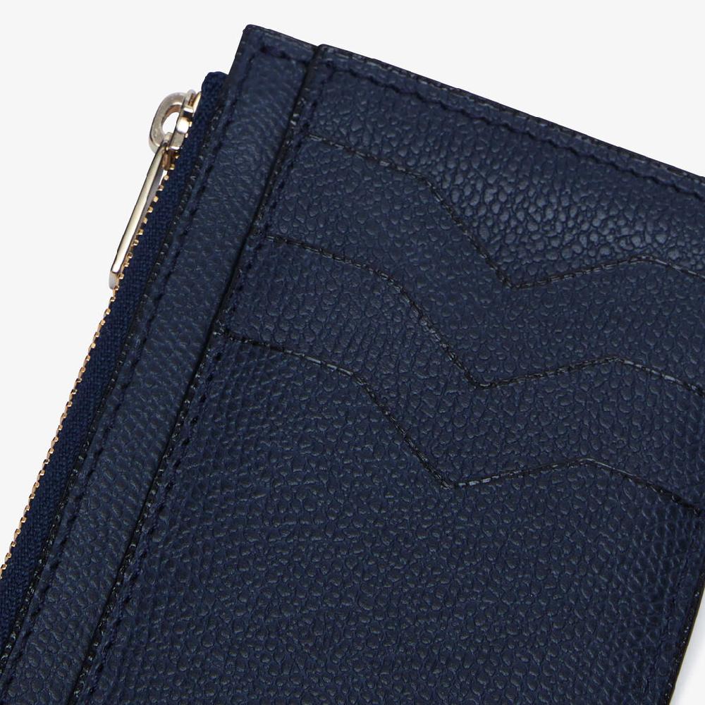 Valextra Porta carte da Uomo con zip di Lusso in Pelle Blu | Valextra Vendita