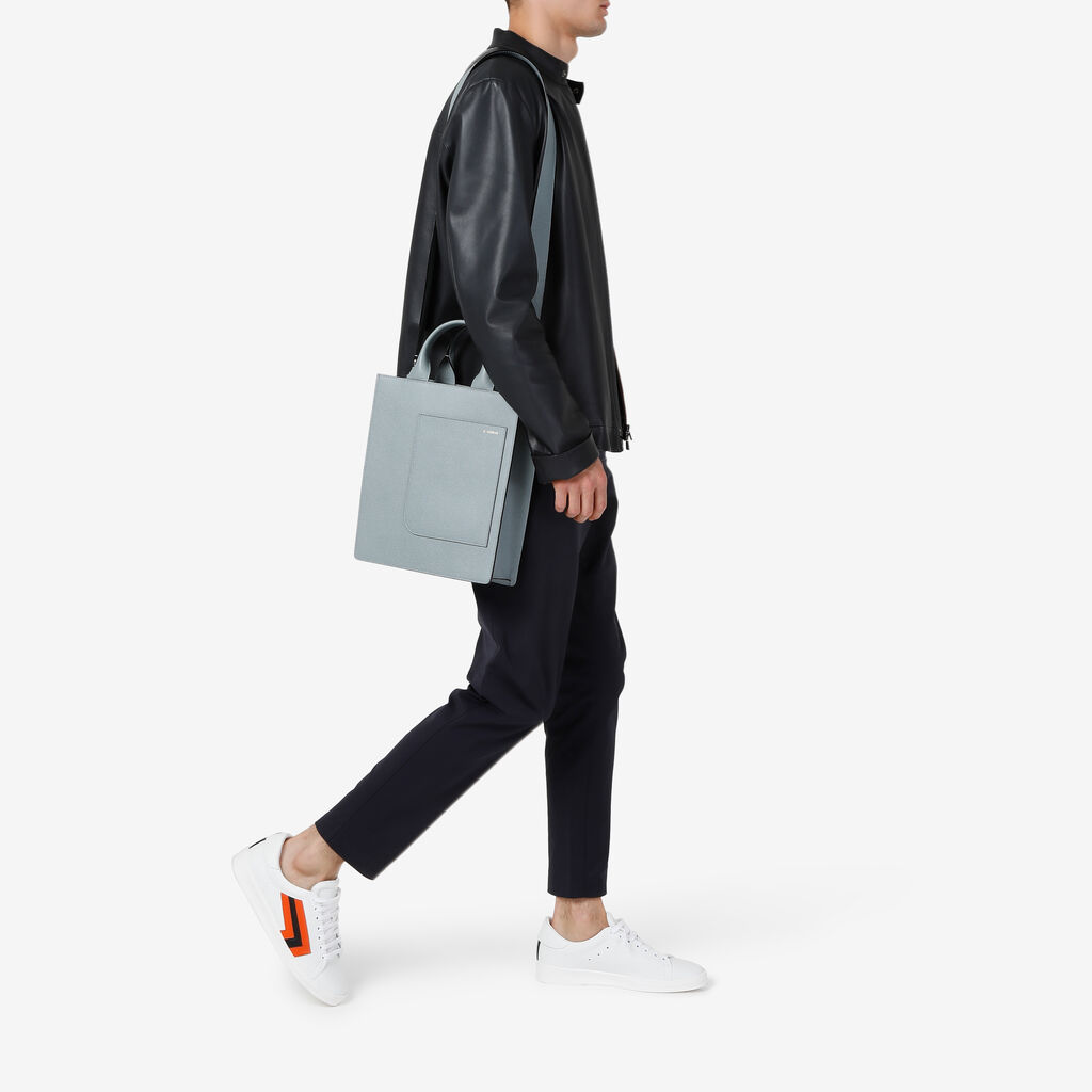 Valextra Tote bag Mini in Pelle Blu | Valextra Boxy Pezzi Unici