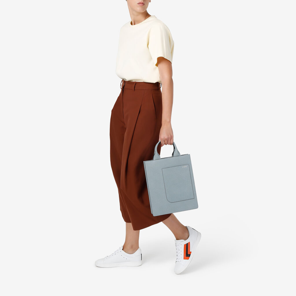 Valextra Tote bag Mini in Pelle Blu | Valextra Boxy Pezzi Unici