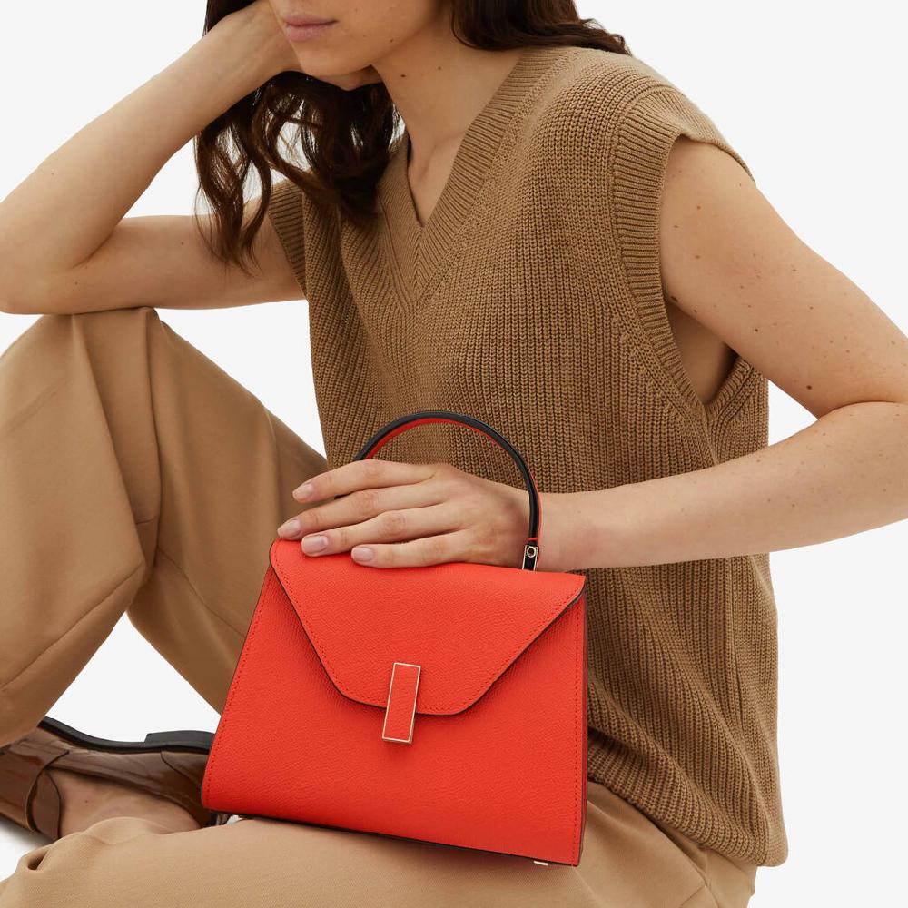 Valextra Borsa a mano Mini in Pelle Rossa Papavero | Valextra Iside Fino Al -60%
