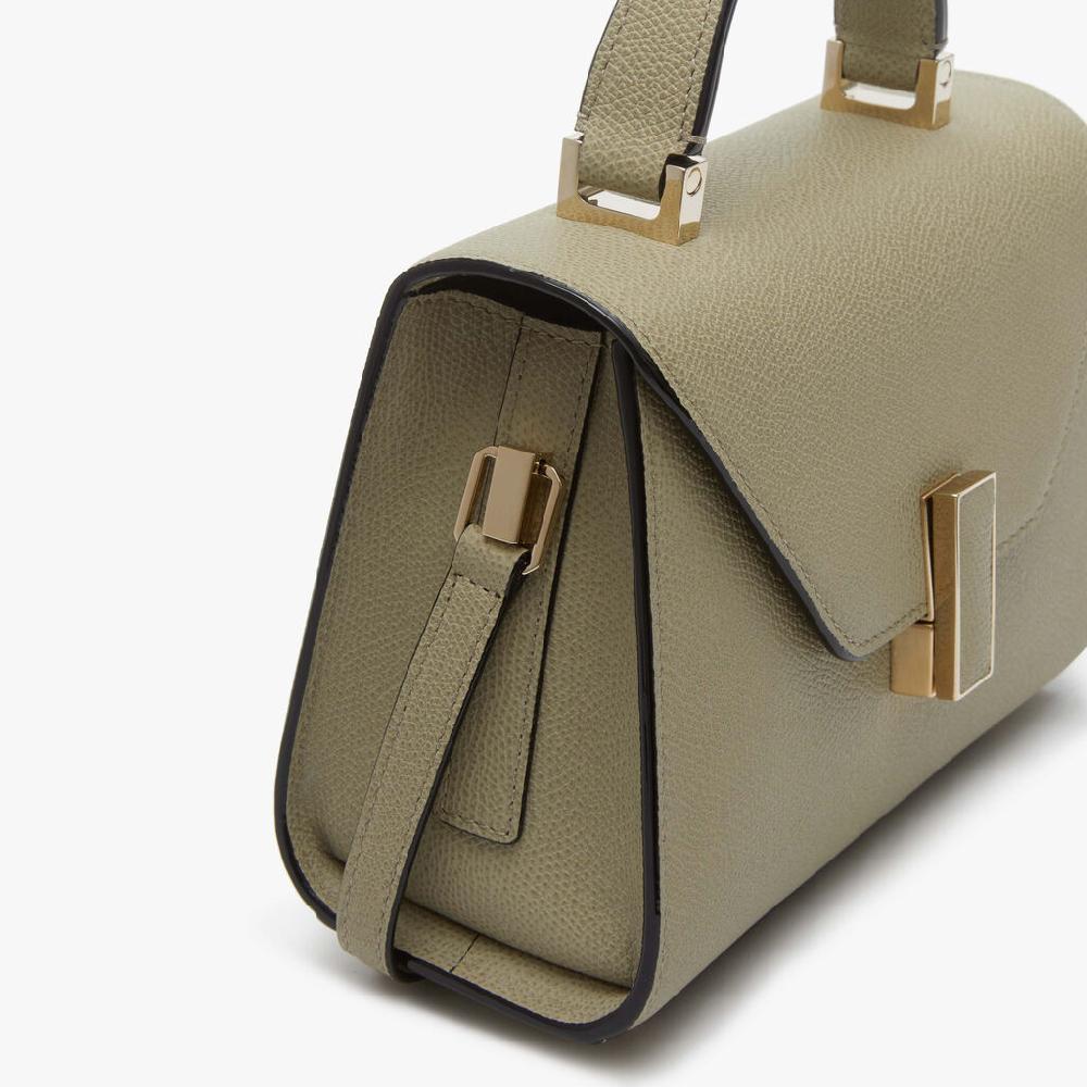 Valextra Borsetta a mano da Donna in Pelle rigida Verde tundra | Valextra Iside Shopping Online