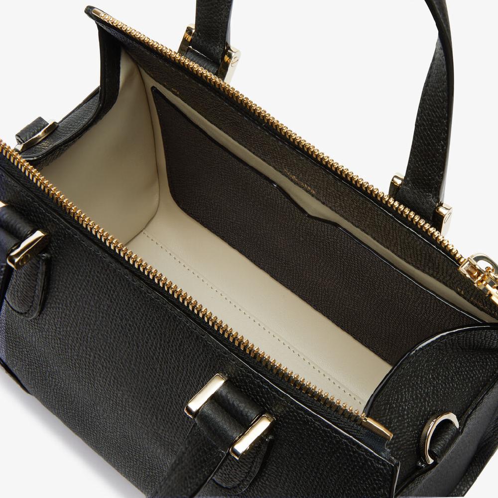 Valextra Borsa bauletto Mini elegante in Pelle Nera | Valextra Babila Prezzo Ridotto