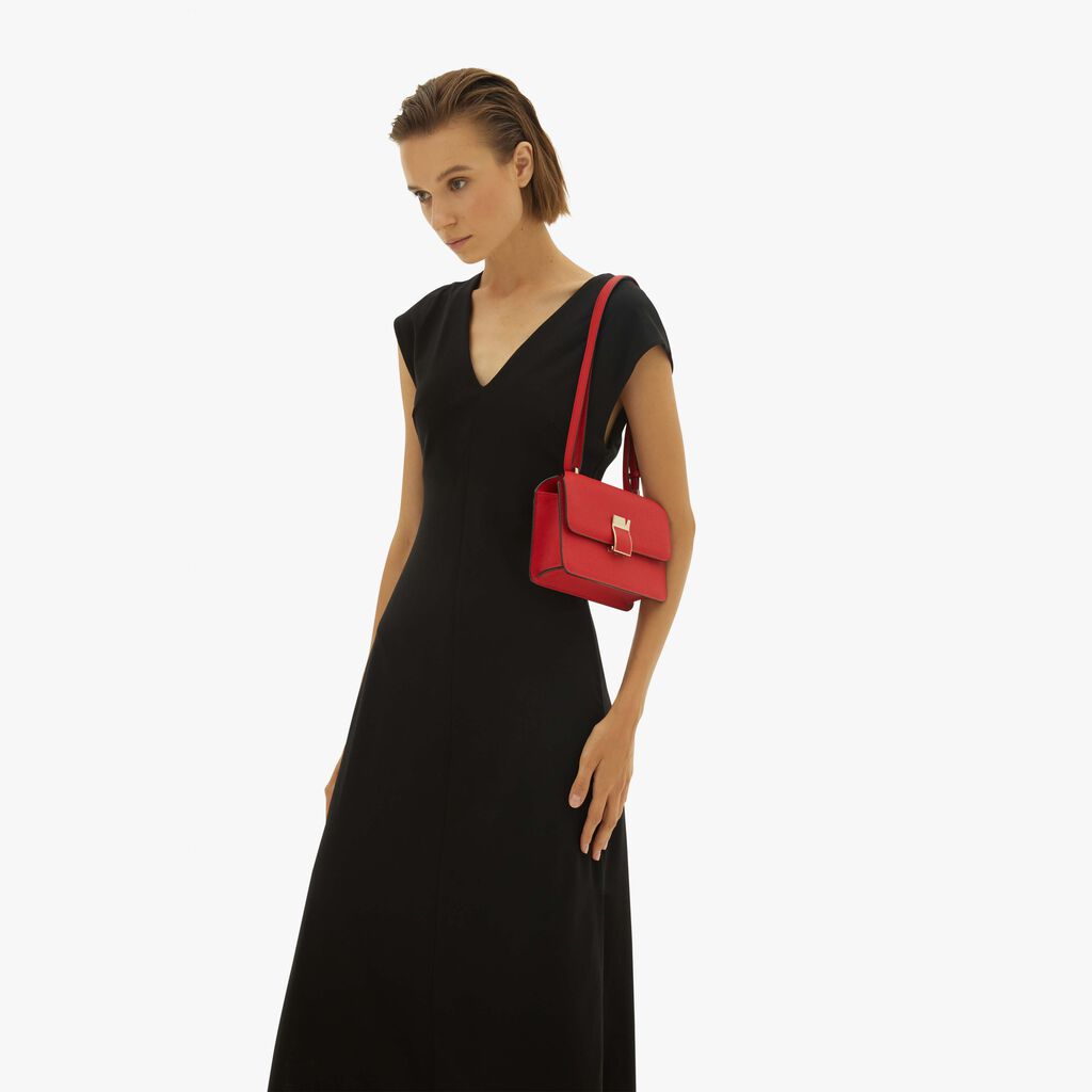 Valextra Borsa a tracolla in Pelle Rossa tracolla regolabile | Valextra Sconto