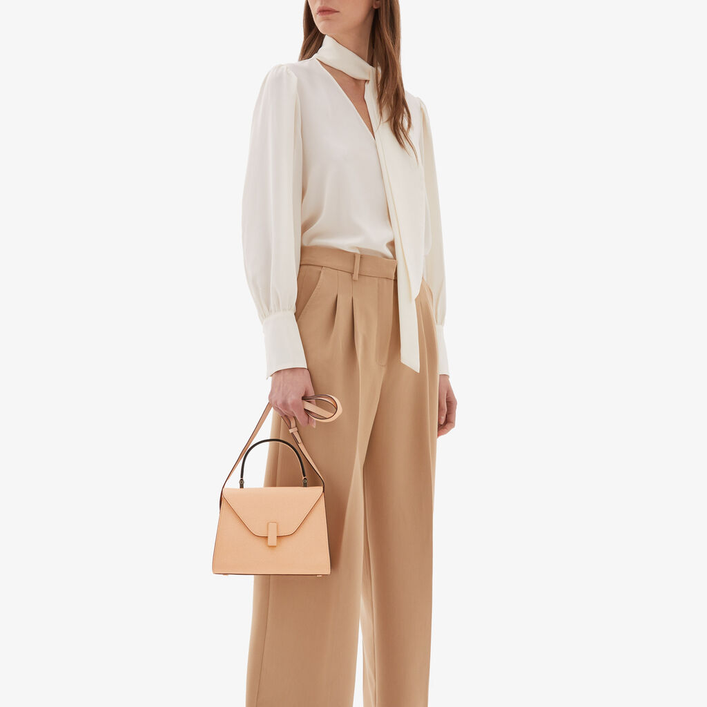 Valextra Borsa a mano Mini in Pelle Rosa Cipria | Valextra Iside Offerta