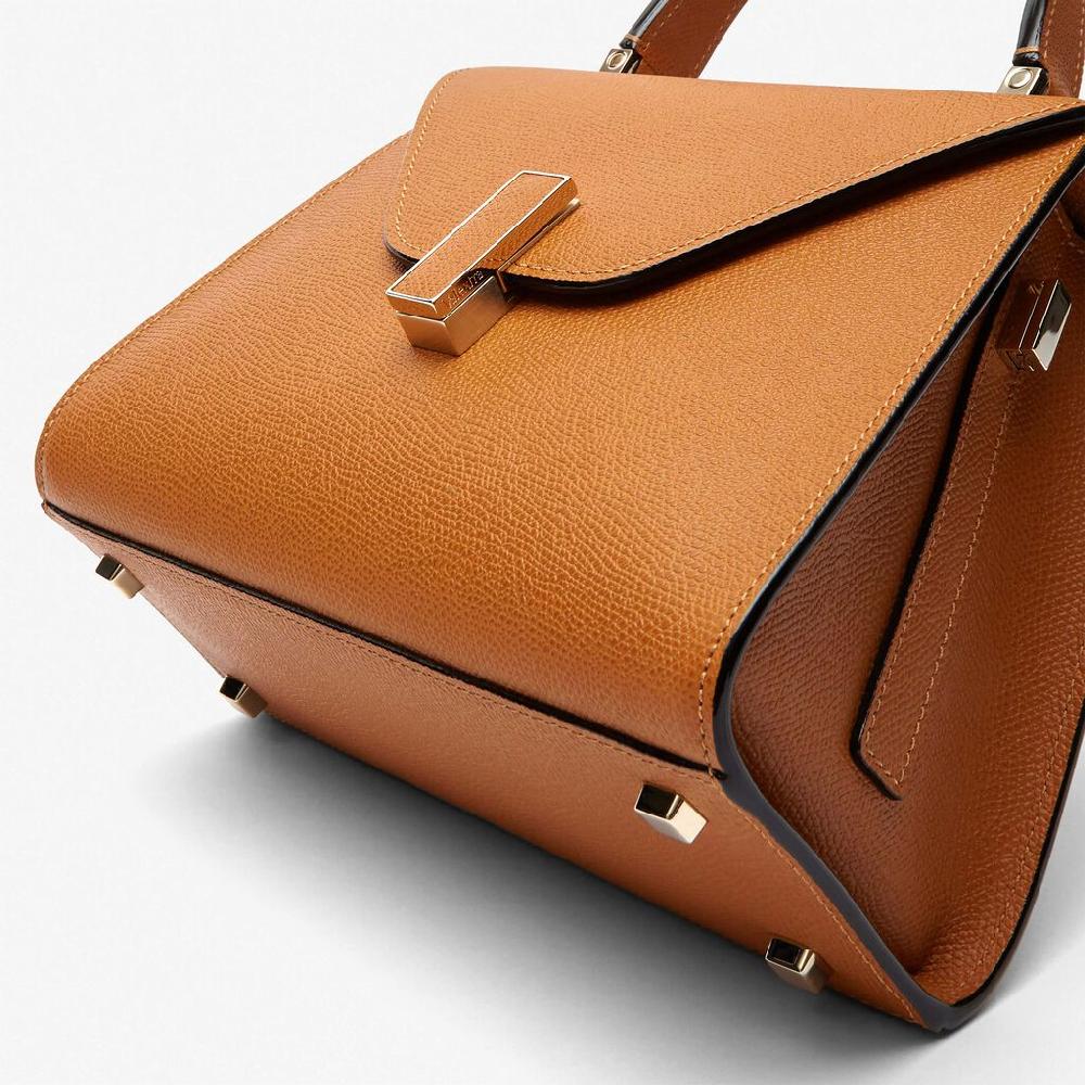 Valextra Valextra Iside: Borsa a mano Mini in Pelle Marrone Economico