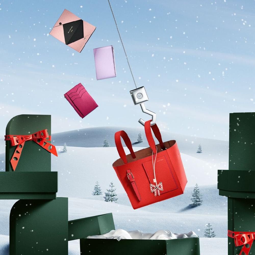 Valextra Borsa a secchiello da Donna di Lusso in Pelle Rossa | Valextra Soft Saldi