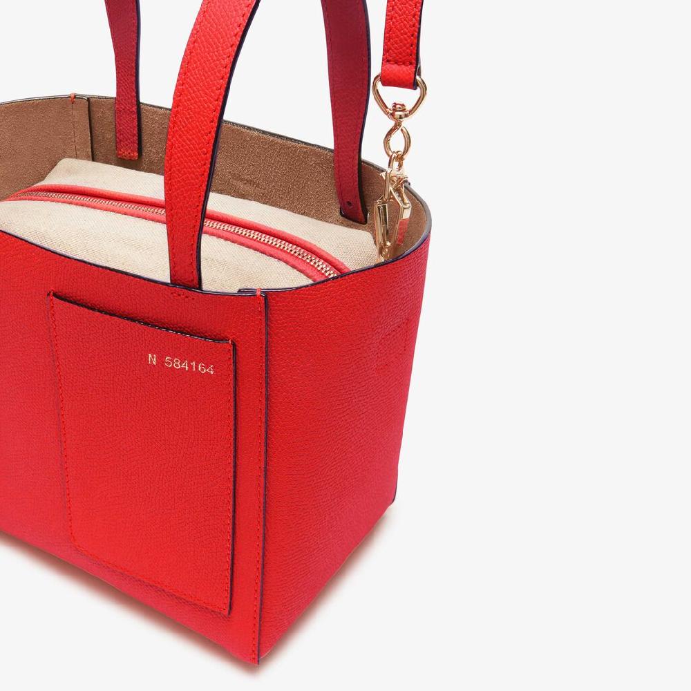 Valextra Borsa a secchiello da Donna di Lusso in Pelle Rossa | Valextra Soft Saldi