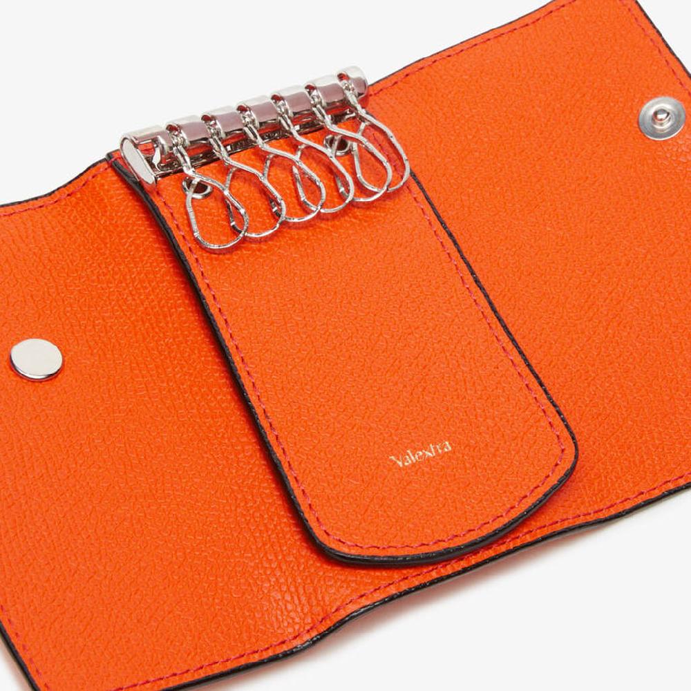 Valextra Portachiavi 6 ganci in Pelle Arancione | Valextra Tric Trac Hotsell