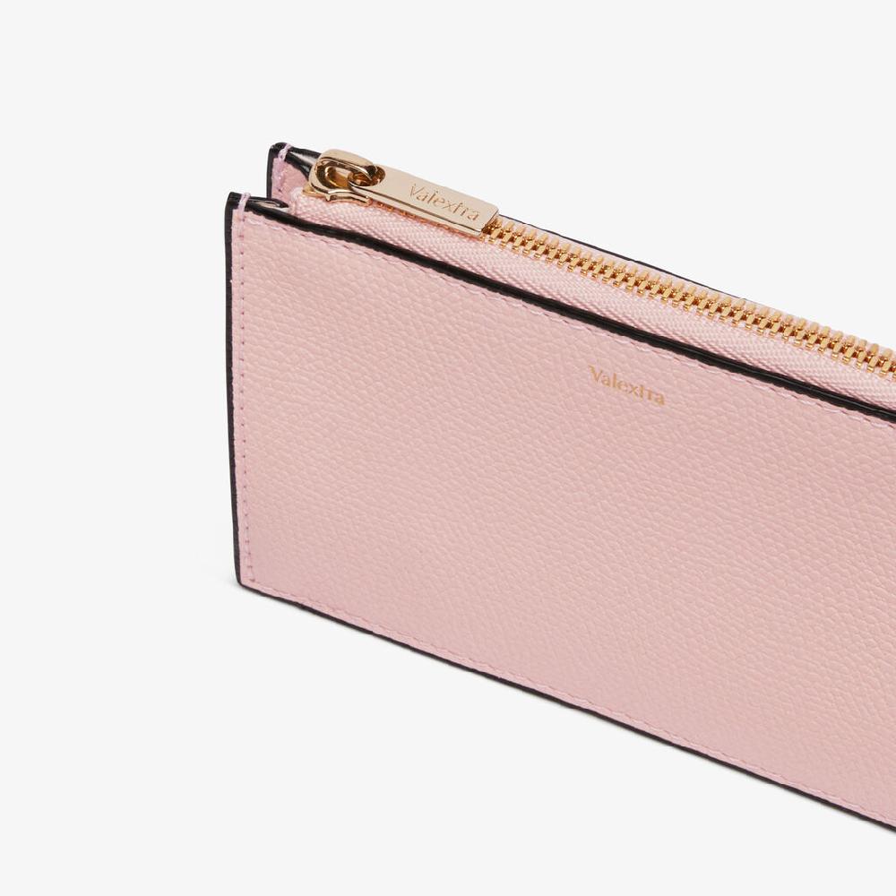Valextra Portamonete compatto da Donna in Pelle Rosa | Valextra Vendita Calda