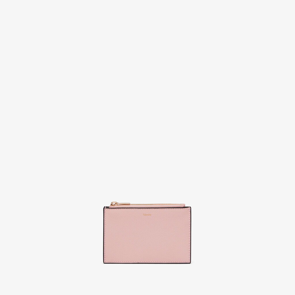 Valextra Portamonete compatto da Donna in Pelle Rosa | Valextra Vendita Calda