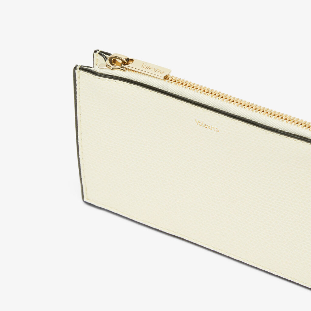 Valextra Porta carte raffinato in Pelle Bianca con zip | Valextra Sottocosto