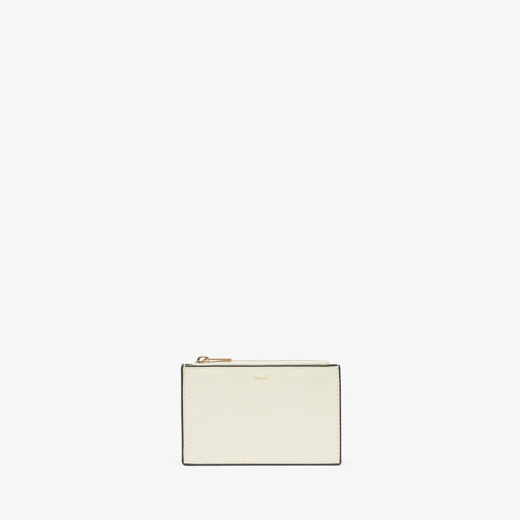 Valextra Porta carte raffinato in Pelle Bianca con zip | Valextra Sottocosto