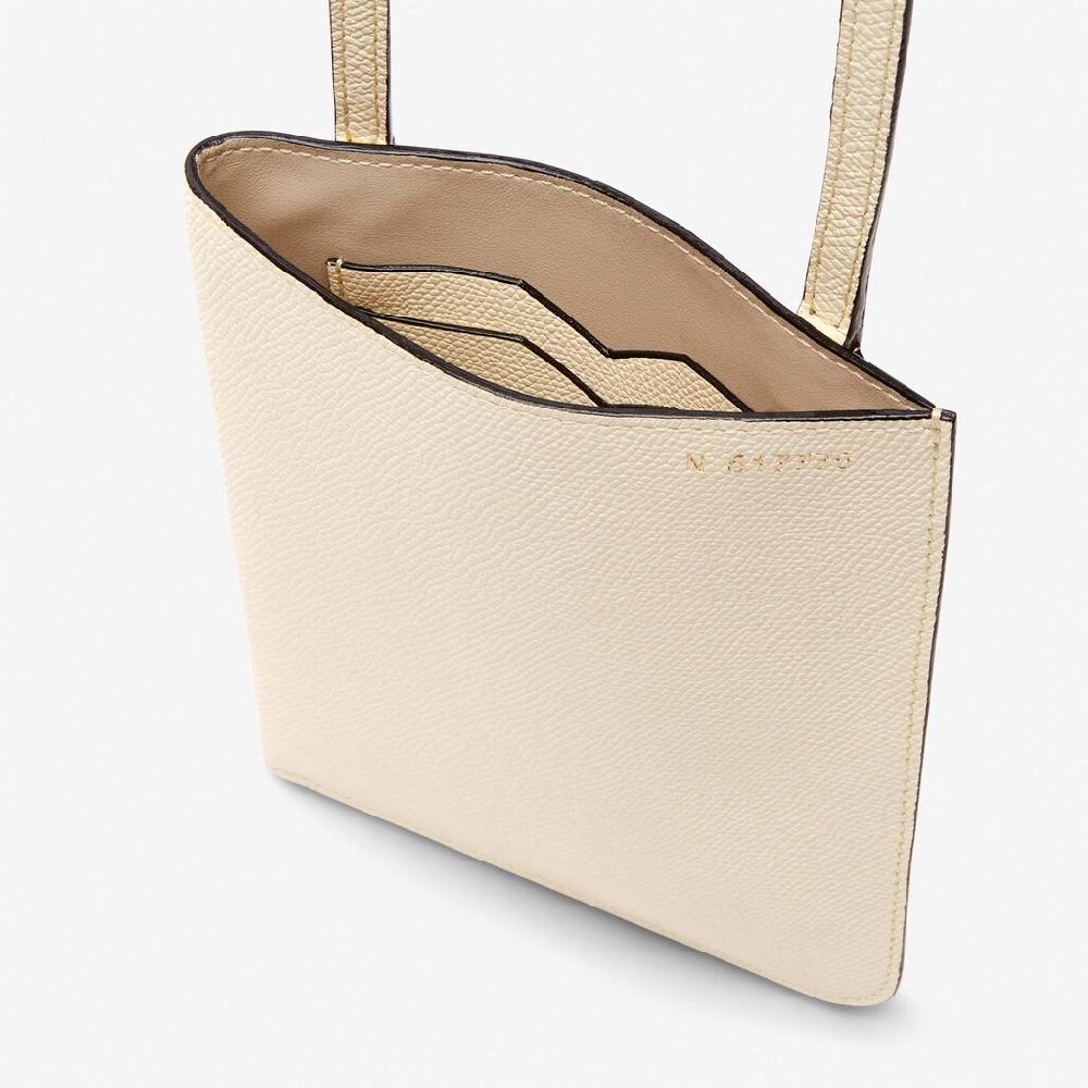 Valextra Borsa a tracolla sottile in Pelle Bianca | Valextra Soft Negozio