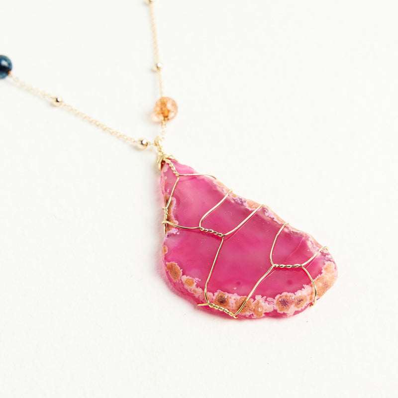 ALMALA COLLANA AGATA | FUCSIA Nuovo
