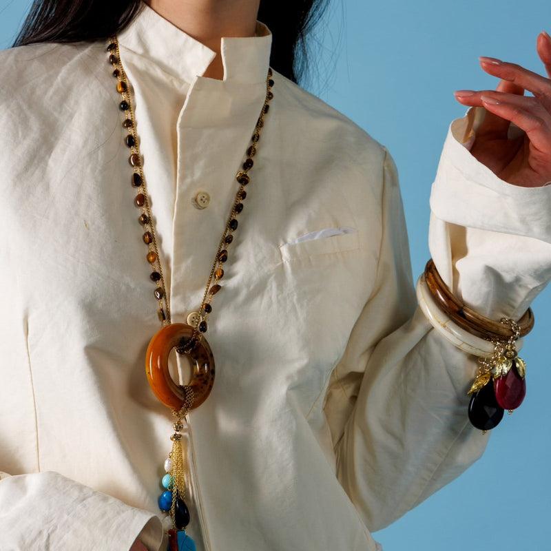 ALMALA BRACCIALE DROP STONE IVORY | NERO Nuovo