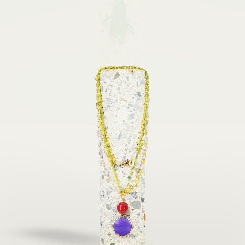 ALMALA COLLANA ROSARIO STONE | VIOLA Qualità