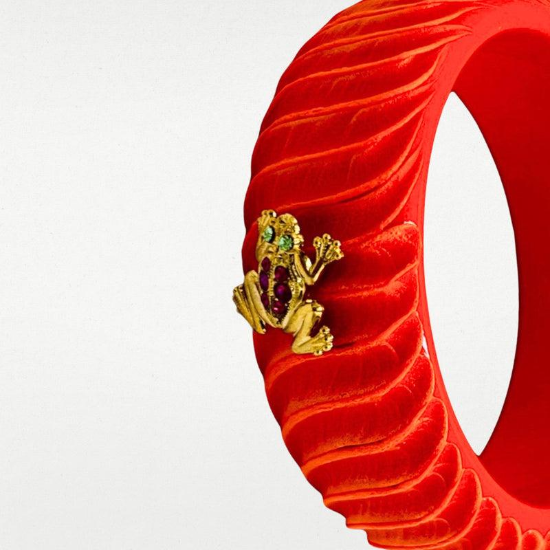 ALMALA BRACCIALE ACETATE FROG | ARANCIONE Soddisfazione Garantita