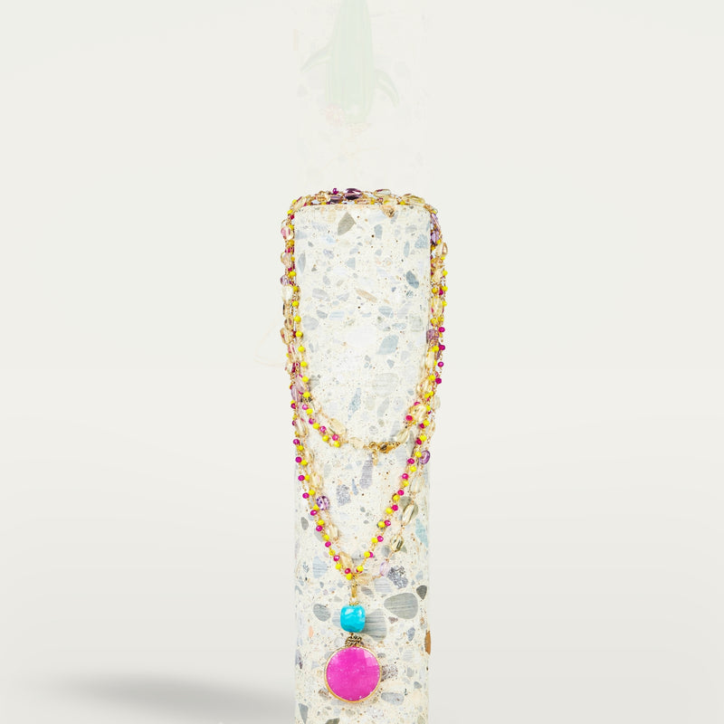 ALMALA COLLANA ROSARIO STONE | FUCSIA Convenienza