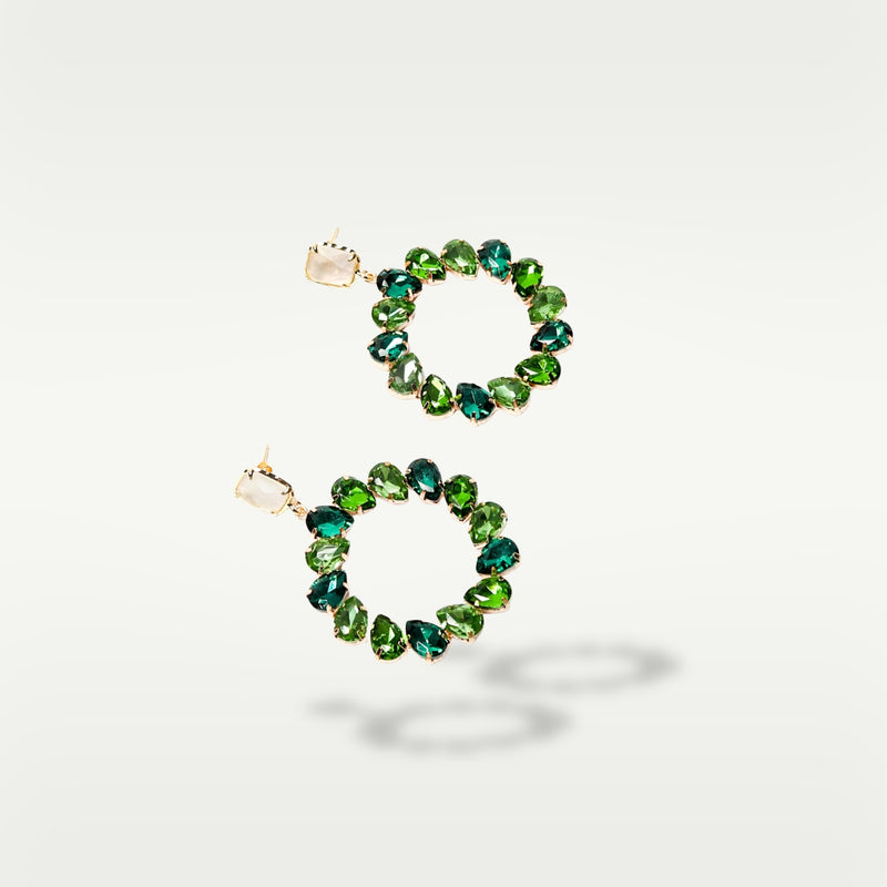 ALMALA ORECCHINO CIRCLE STRASS | VERDE Outlet