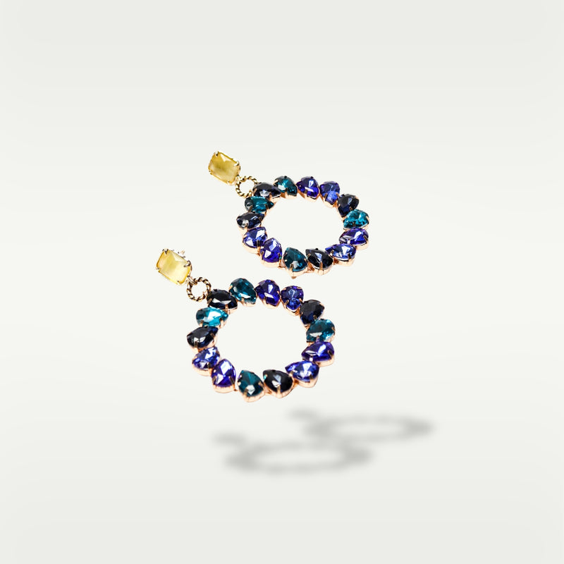 ALMALA ORECCHINO CIRCLE STRASS | BLU Negozio