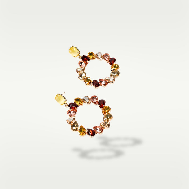 ALMALA ORECCHINO CIRCLE STRASS | NATURALE In Saldo
