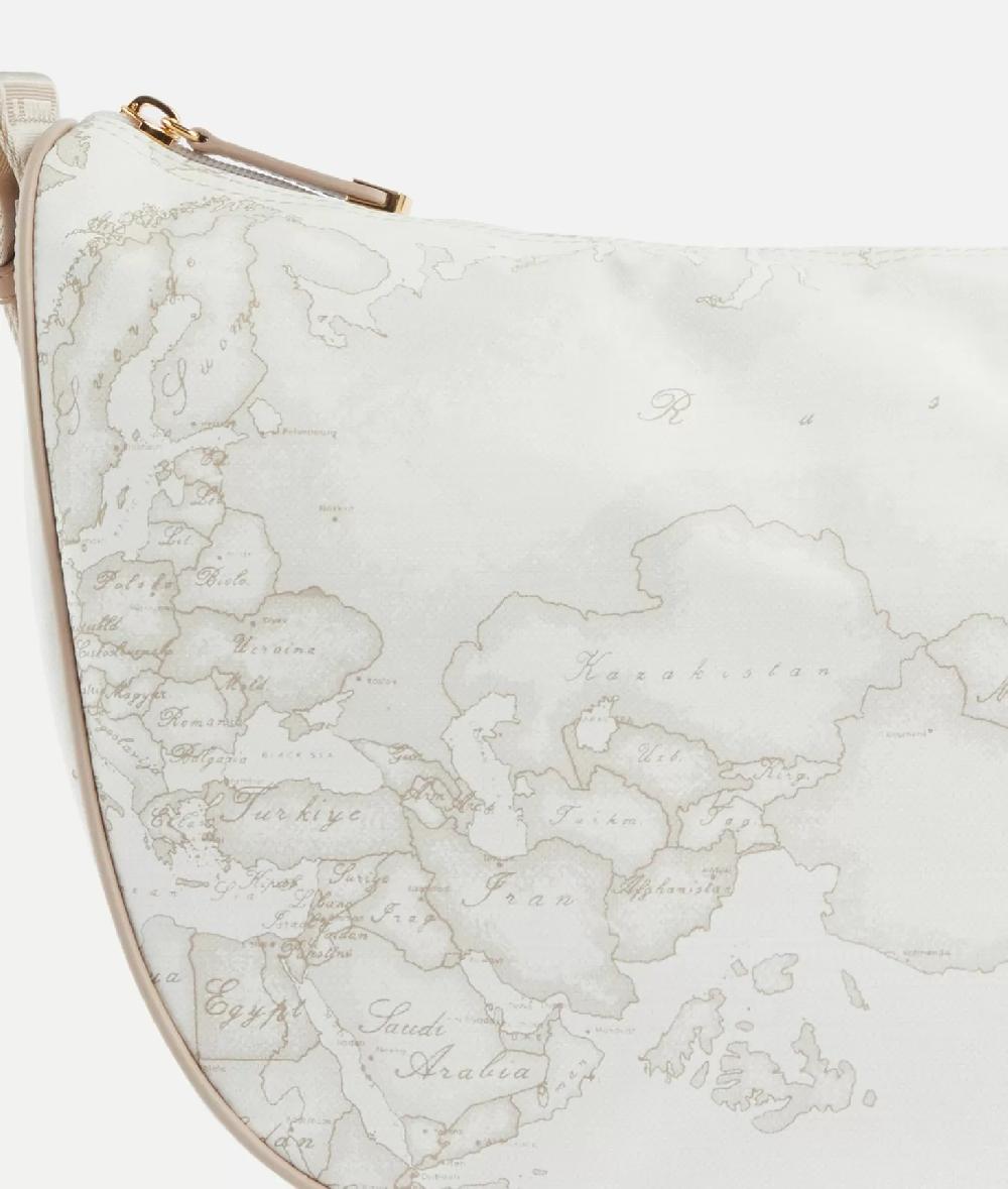 Alviero martini 1a classe Geo Soft White tracolla a mezzaluna grande In Linea