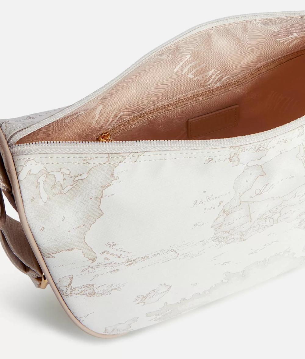 Alviero martini 1a classe Geo Soft White tracolla a mezzaluna media Nuovo