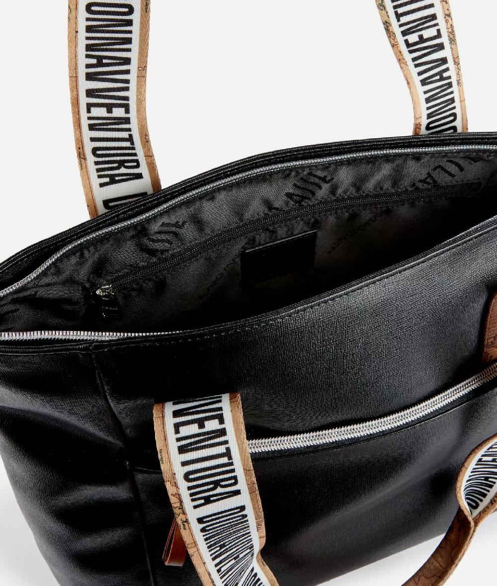 Alviero martini 1a classe Borsa shopping Donnavventura in tessuto saffiano Nera Moda