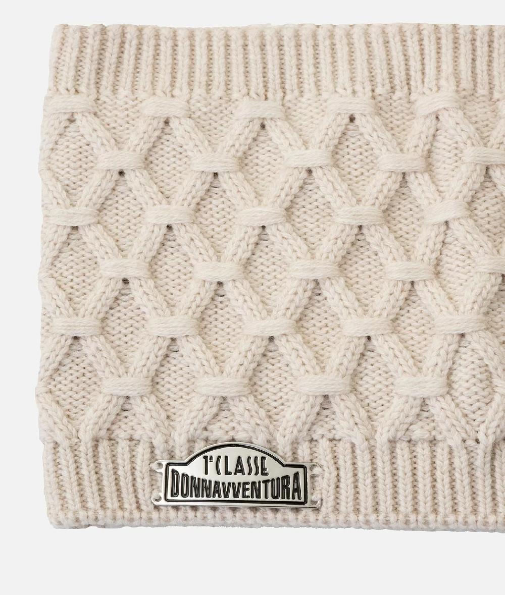Alviero martini 1a classe Scaldacollo a rombi in misto lana Bianco Latte Promozione
