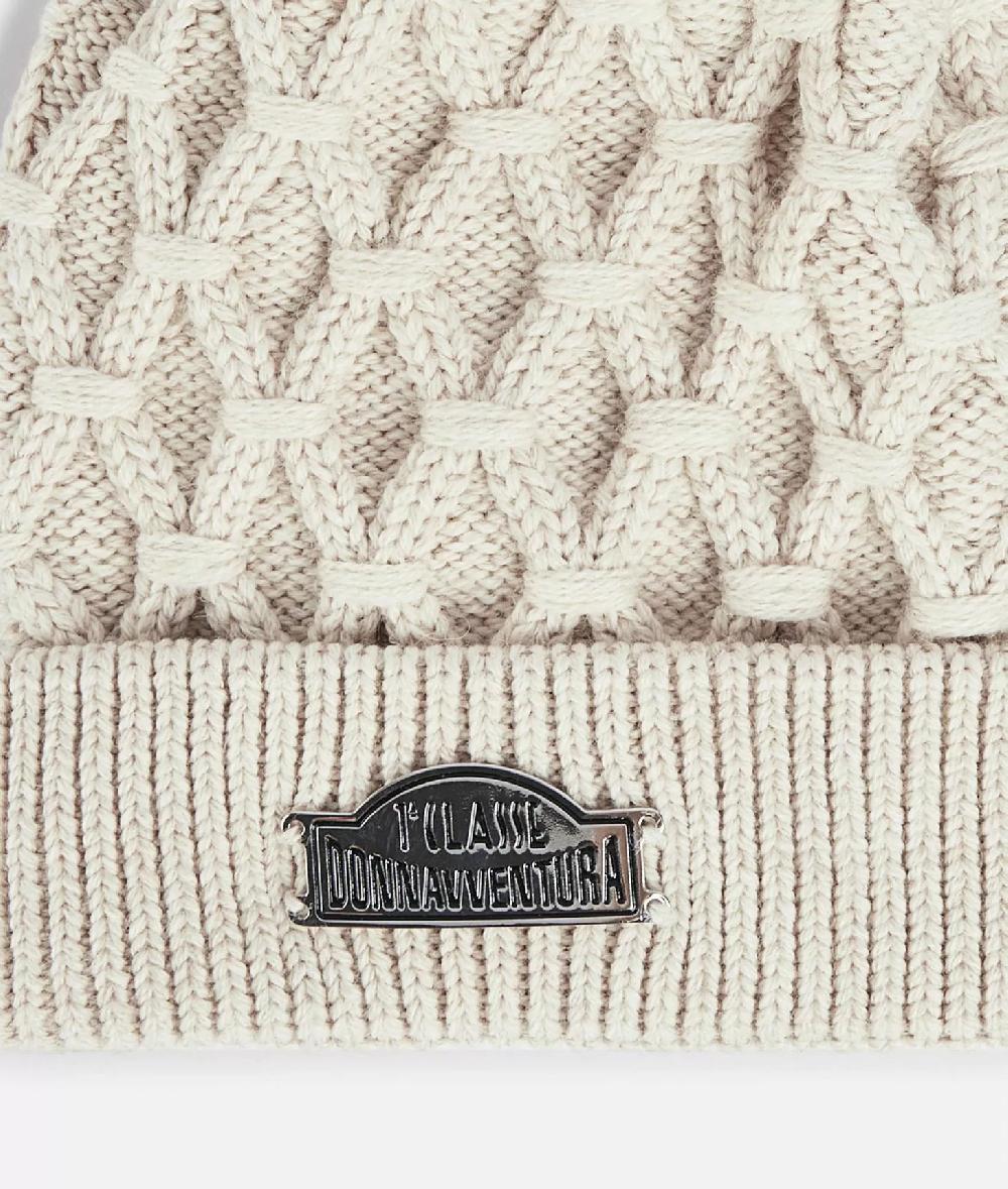 Alviero martini 1a classe Berretto in misto lana con pompon Bianco Latte Spedizione Gratuita