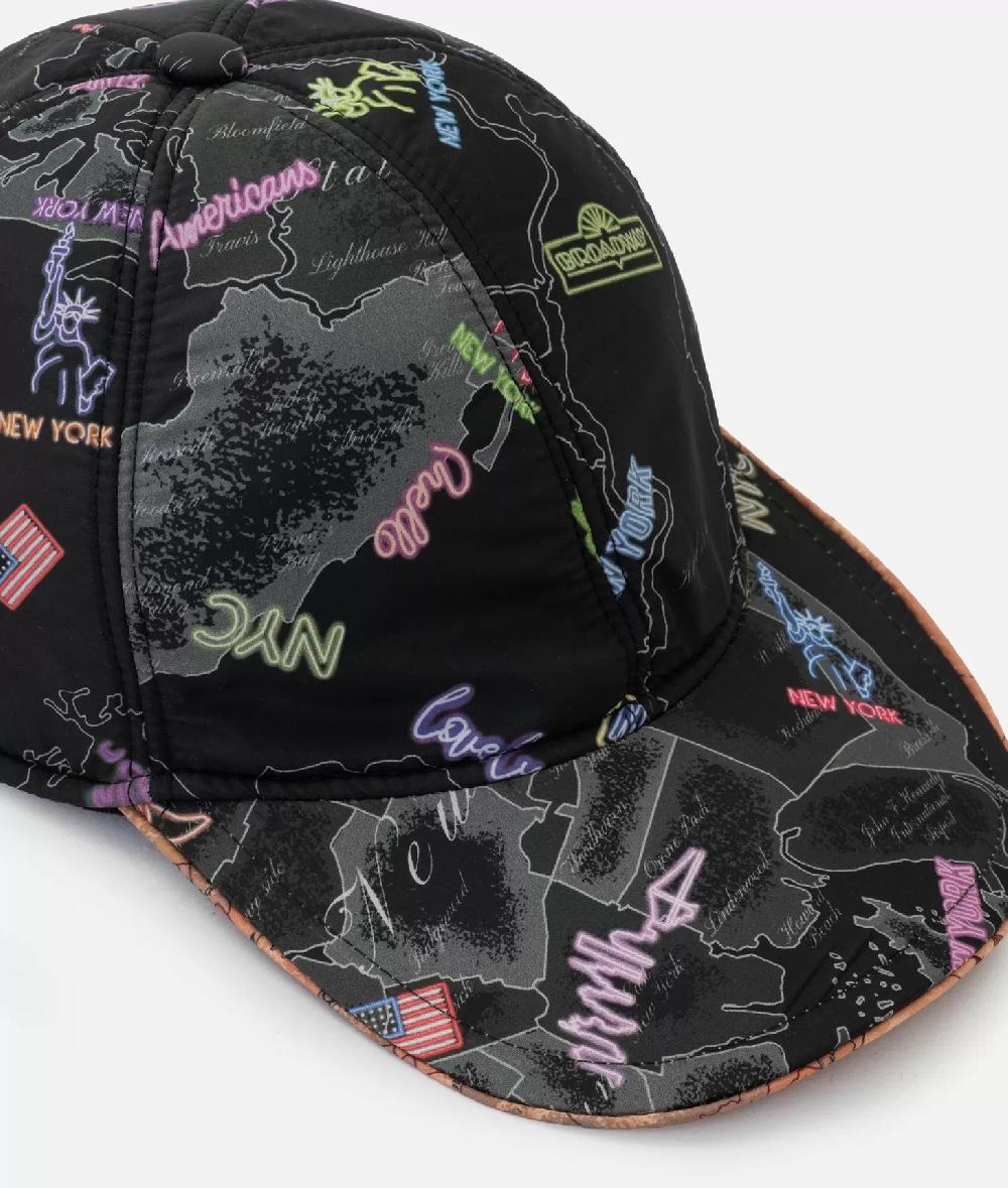 Alviero martini 1a classe Cappello baseball in nylon stampa NYC Nero Soddisfazione Garantita