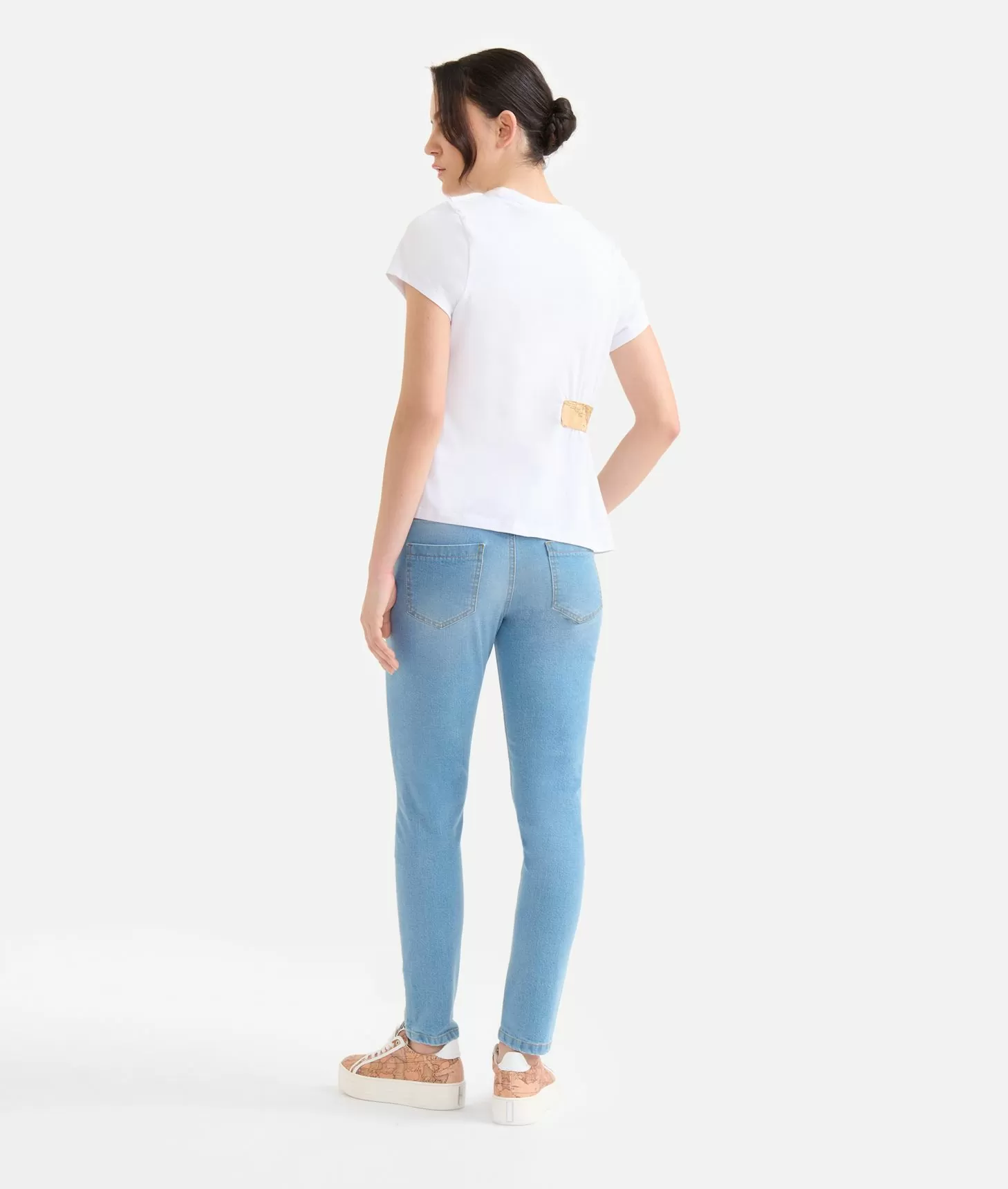 Alviero martini 1a classe Jeans slim in denim stretch trattato con dettaglio Geo Classic Blu Beach Consegna Veloce