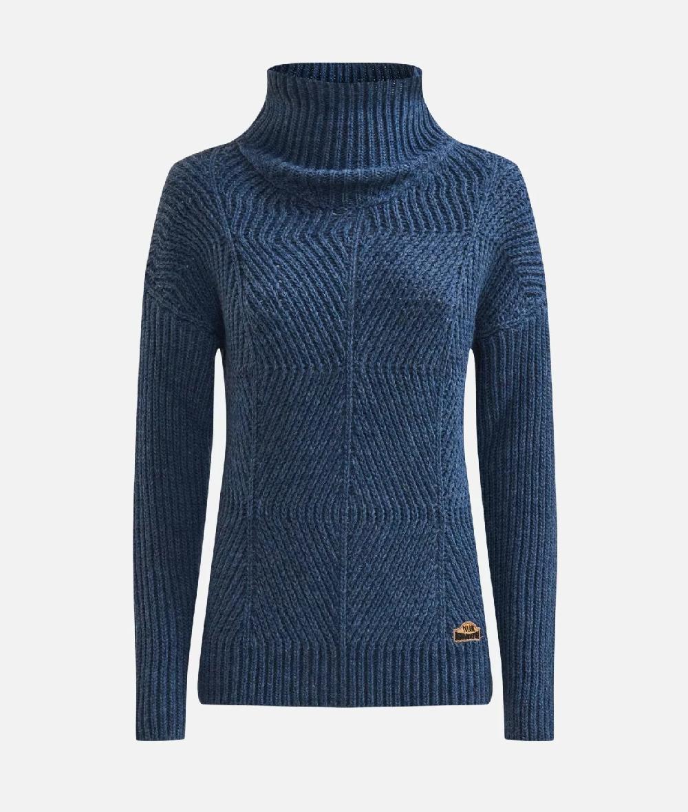 Alviero martini 1a classe Maglia a collo alto in filato misto lana vergine con patch Donnavventura Denim Sconto