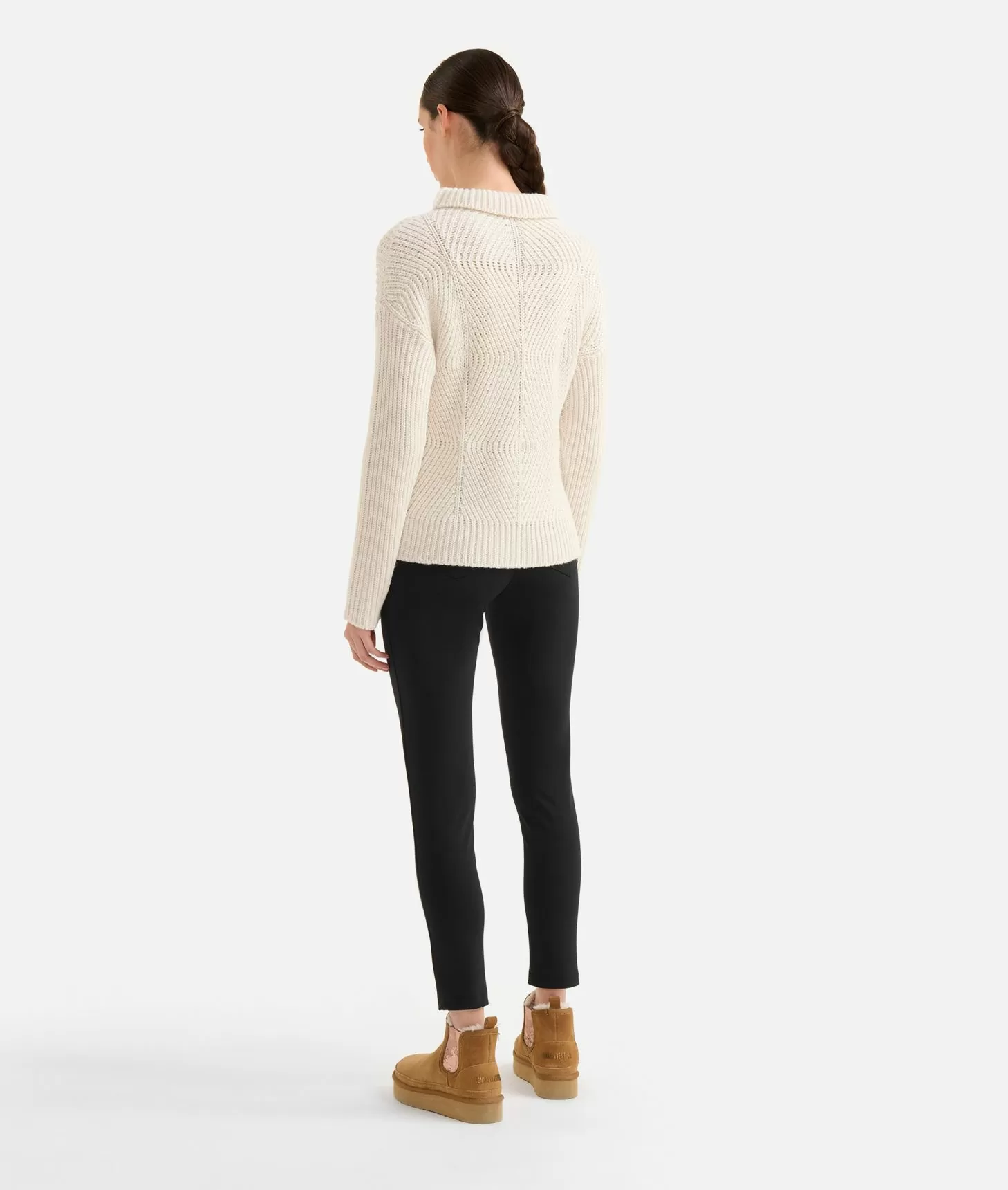 Alviero martini 1a classe Maglia a collo alto in filato misto lana vergine con patch Donnavventura Naturale Offerta