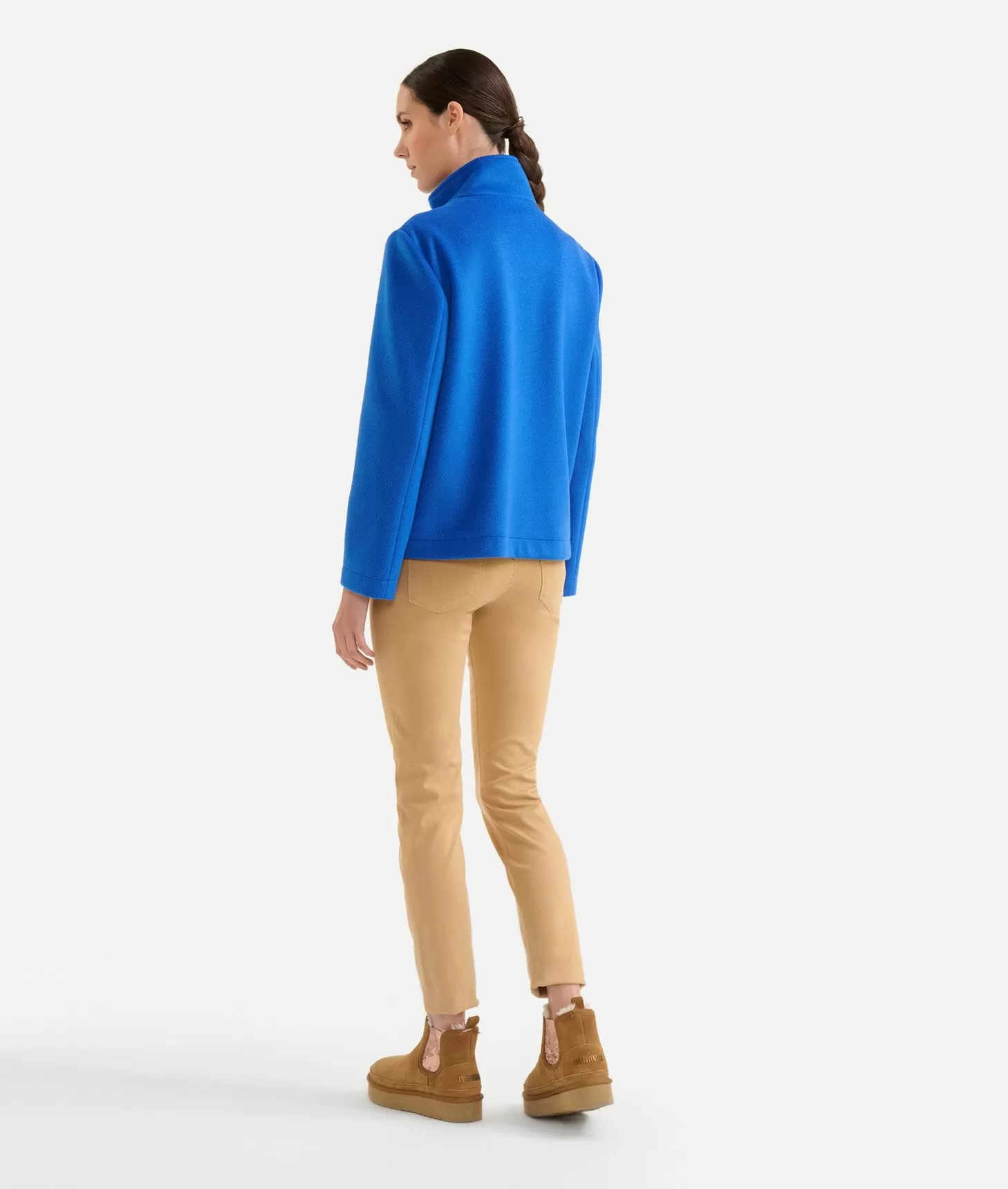 Alviero martini 1a classe Giubbino corto in panno diagonale con zip Denim Offerte giornaliere